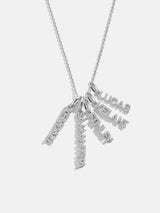 BaubleBar Mini Silver Pavé Block Cluster Custom Nameplate Necklace - 5 Names - 
    Personalized name necklace
  
