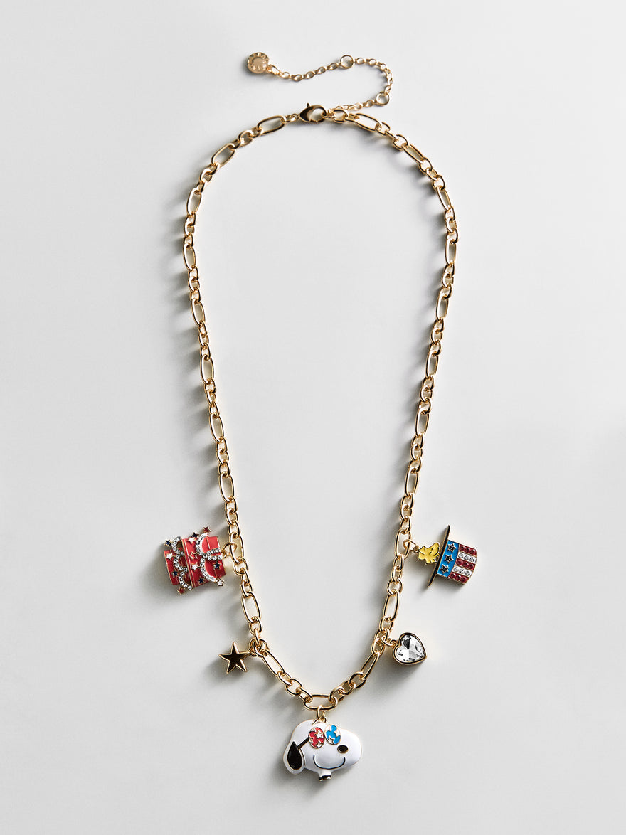 Peanuts Americana Charm Necklace - Red/White/Blue