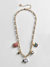 BaubleBar Peanuts Americana Charm Necklace - Red/White/Blue - 
    Snoopy necklace with gold chain 
  
