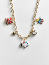 BaubleBar Peanuts Americana Charm Necklace - Red/White/Blue - 
    Snoopy necklace with gold chain 
  
