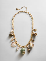 BaubleBar Kara Shell Charm Necklace - Gold - 
    Statement necklace with hera chain
  
