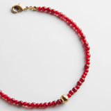Kyanna Semi-Precious Waterproof Anklet - Red Jasper