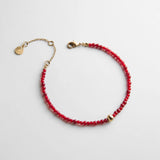 Kyanna Semi-Precious Waterproof Anklet - Red Jasper