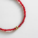 Kyanna Semi-Precious Waterproof Anklet - Red Jasper