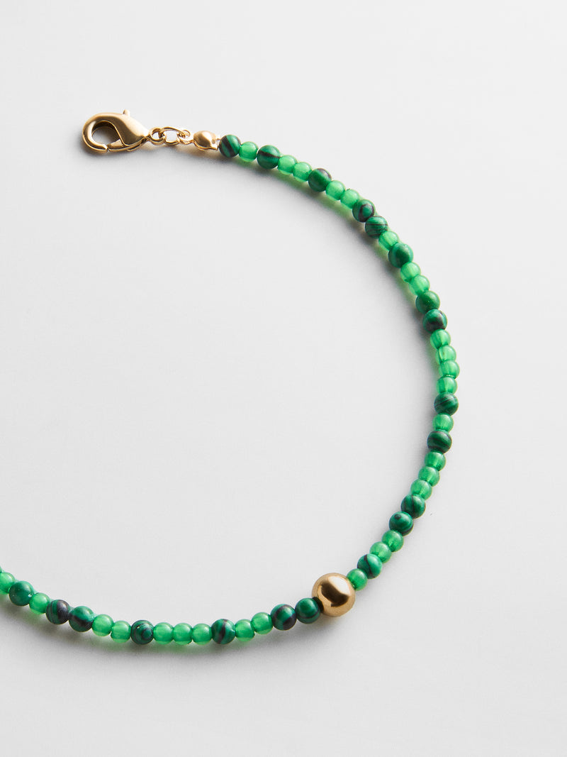 Kyanna Semi-Precious Waterproof Anklet - Malachite