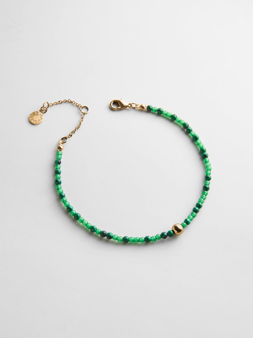 Kyanna Semi-Precious Waterproof Anklet - Malachite