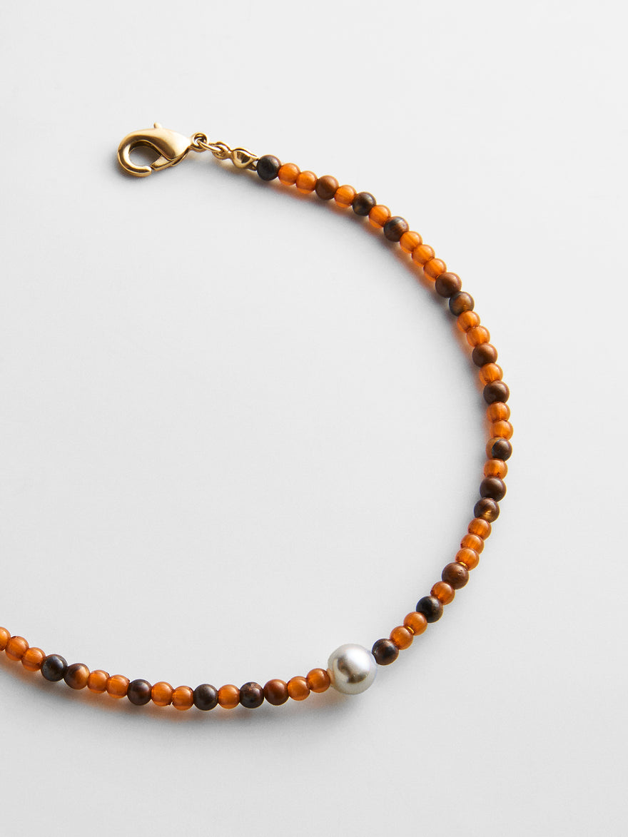 Kyanna Semi-Precious Waterproof Anklet - Tiger's Eye