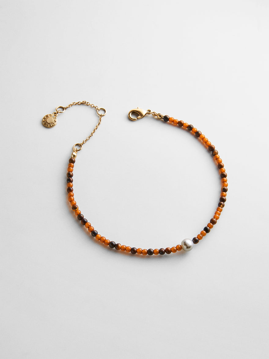 Kyanna Semi-Precious Waterproof Anklet - Tiger's Eye