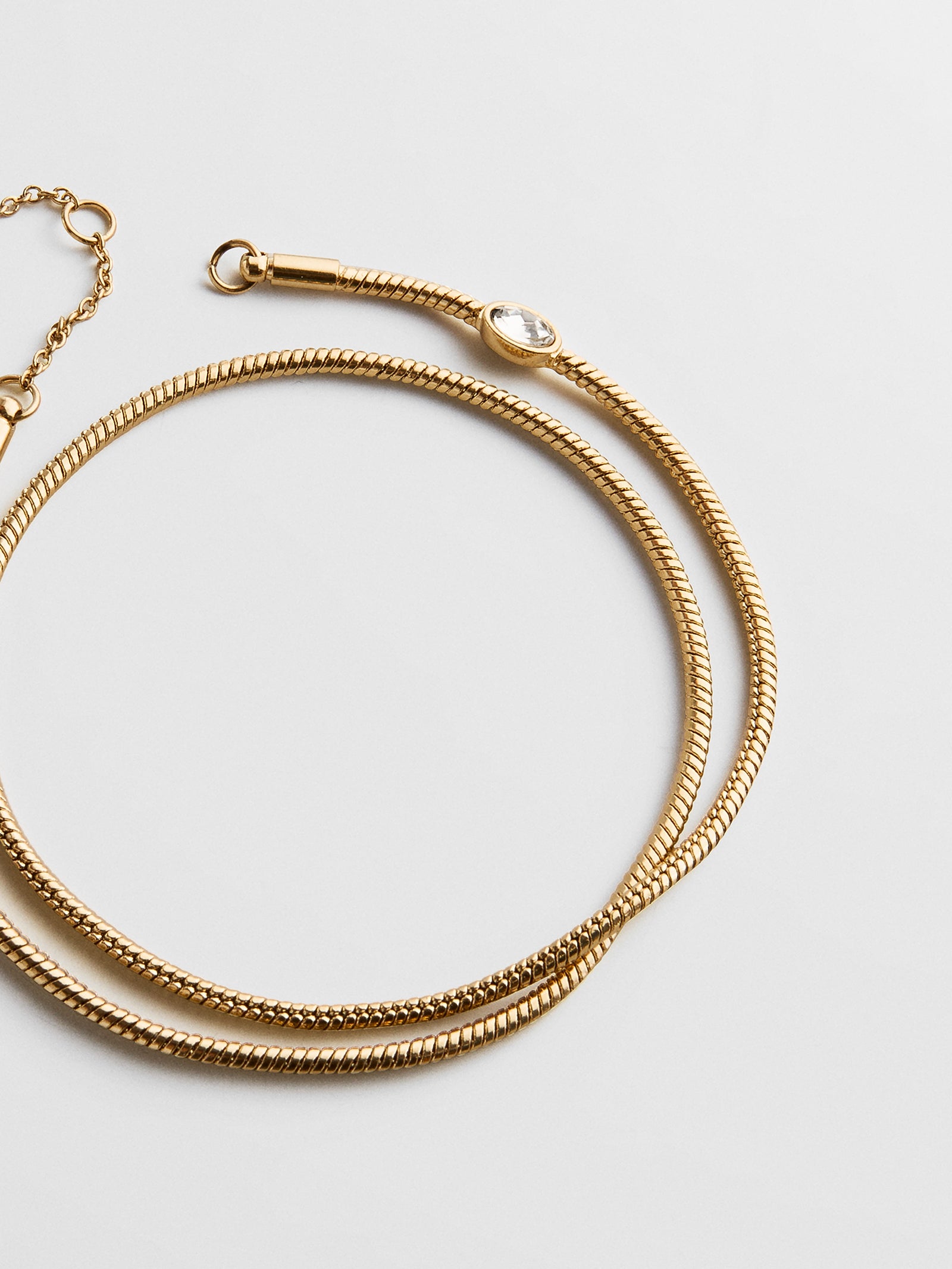 Gia Waterproof Anklet - Gold/Pavé