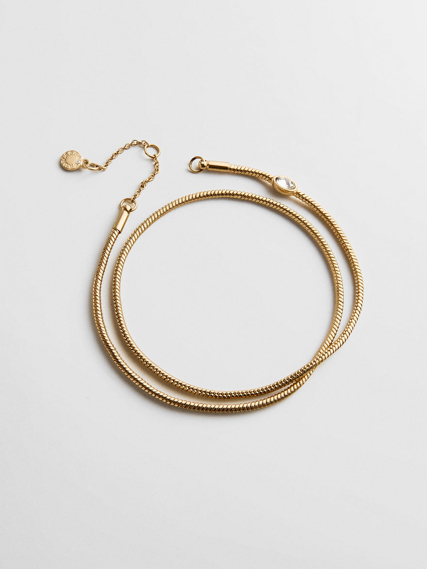 Gia Waterproof Anklet - Gold/Pavé