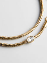 BaubleBar Gia Waterproof Anklet - Gold/Pavé - 
    Gold snake chain

  
