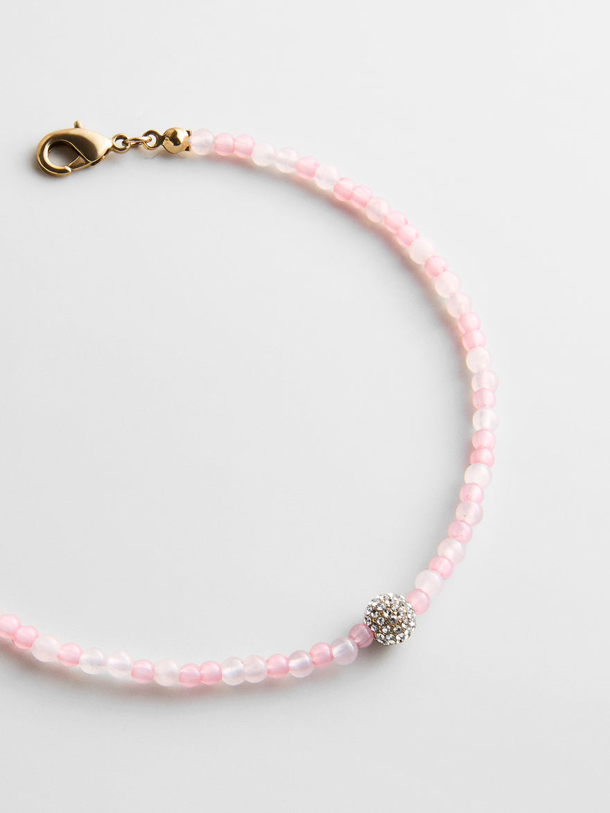 Kyanna Semi-Precious Waterproof Anklet - Rose Quartz