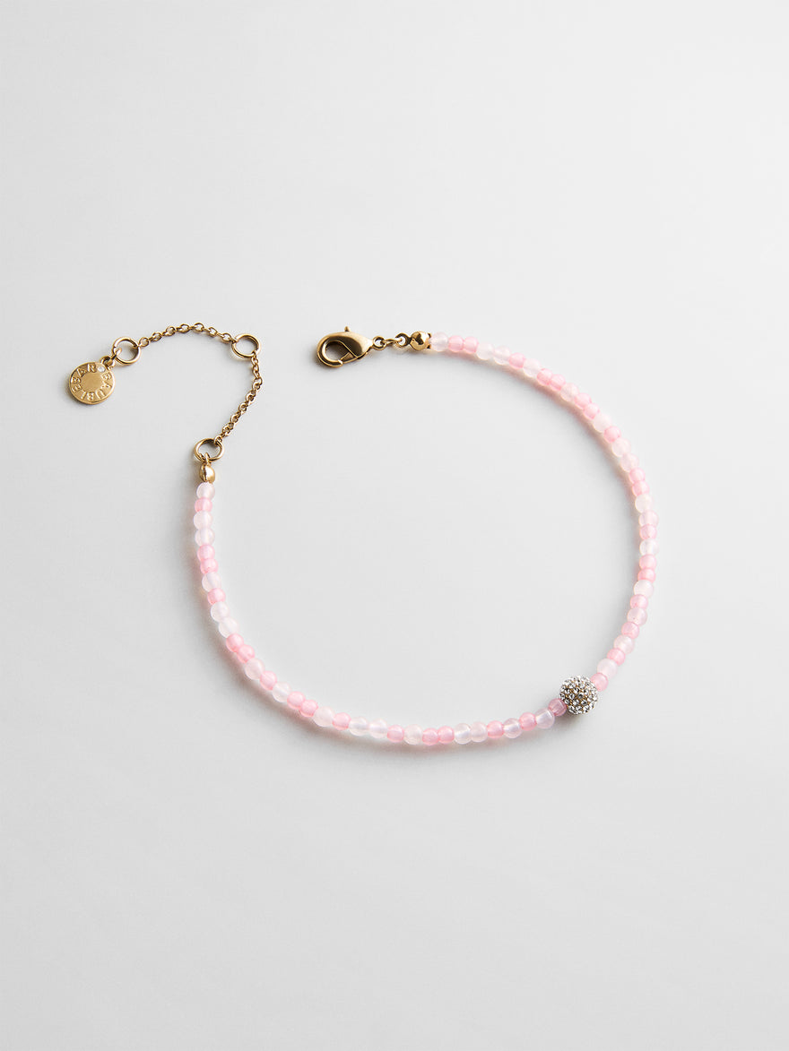 Kyanna Semi-Precious Waterproof Anklet - Rose Quartz
