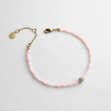 Kyanna Semi-Precious Waterproof Anklet - Rose Quartz