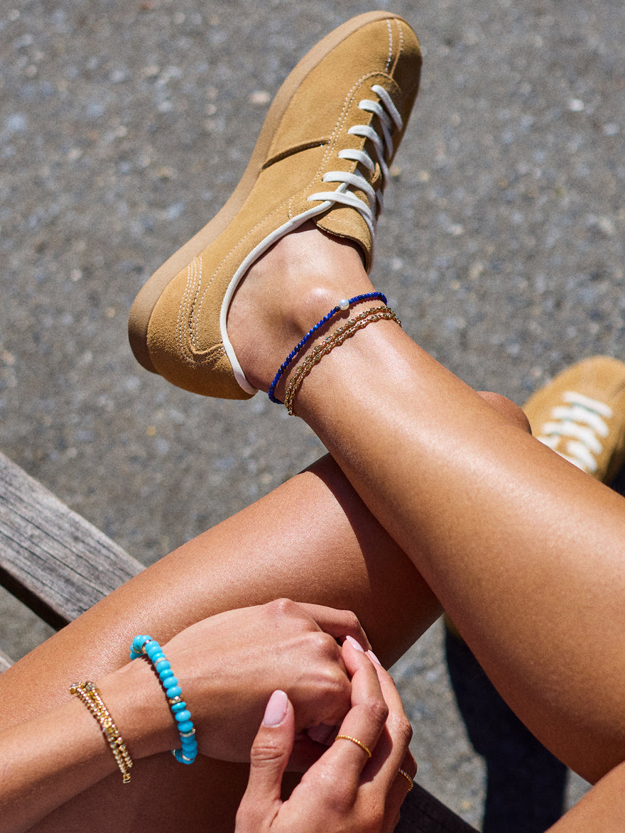 Kyanna Semi-Precious Waterproof Anklet - Lapis