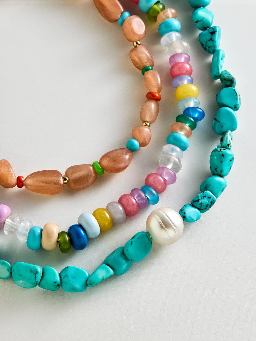 Brooke Semi-Precious Waterproof Anklet Set - Bright Multi