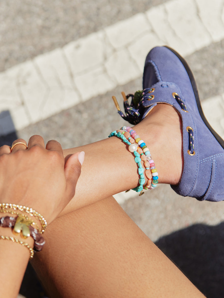 Brooke Semi-Precious Waterproof Anklet Set - Bright Multi