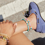 Brooke Semi-Precious Waterproof Anklet Set - Bright Multi