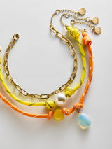 BaubleBar Brooke Semi-Precious Waterproof Anklet Set - Orange - 
    Set of three beaded anklets
  
