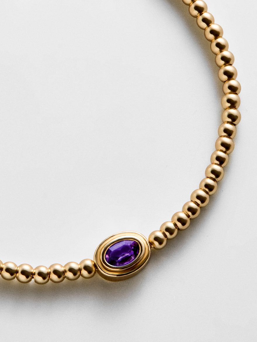Valerie Bezel Pisa Bracelet - Amethyst