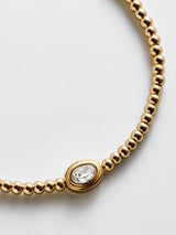 BaubleBar Valerie Bezel Pisa Bracelet - Crystal - 
    Gold Birthstone Beaded Bracelet
  
