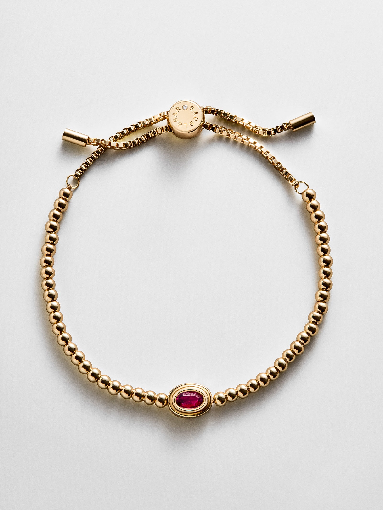 Bezel Birthstone Pisa Bracelet - Ruby