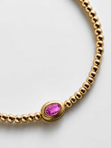 BaubleBar Valerie Bezel Pisa Bracelet - Rose - 
    Gold Birthstone Beaded Bracelet
  
