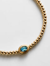 BaubleBar Valerie Bezel Pisa Bracelet - Blue Zircon - 
    Gold Birthstone Beaded Bracelet
  
