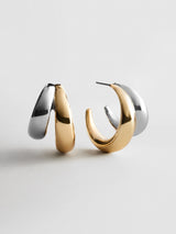 BaubleBar Sloane Hoop Earrings - Gold/Silver - 
    Mixed metal earrings
  
