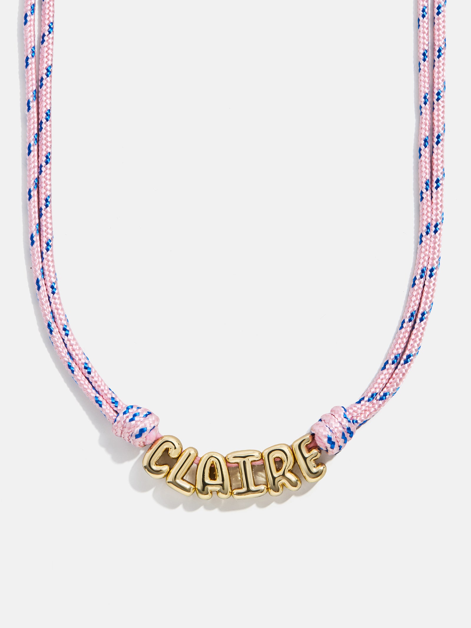 Bubble Letter Custom Paracord Necklace - Soft Pink