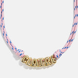 Bubble Letter Custom Paracord Necklace - Soft Pink