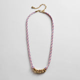 Bubble Letter Custom Paracord Necklace - Soft Pink