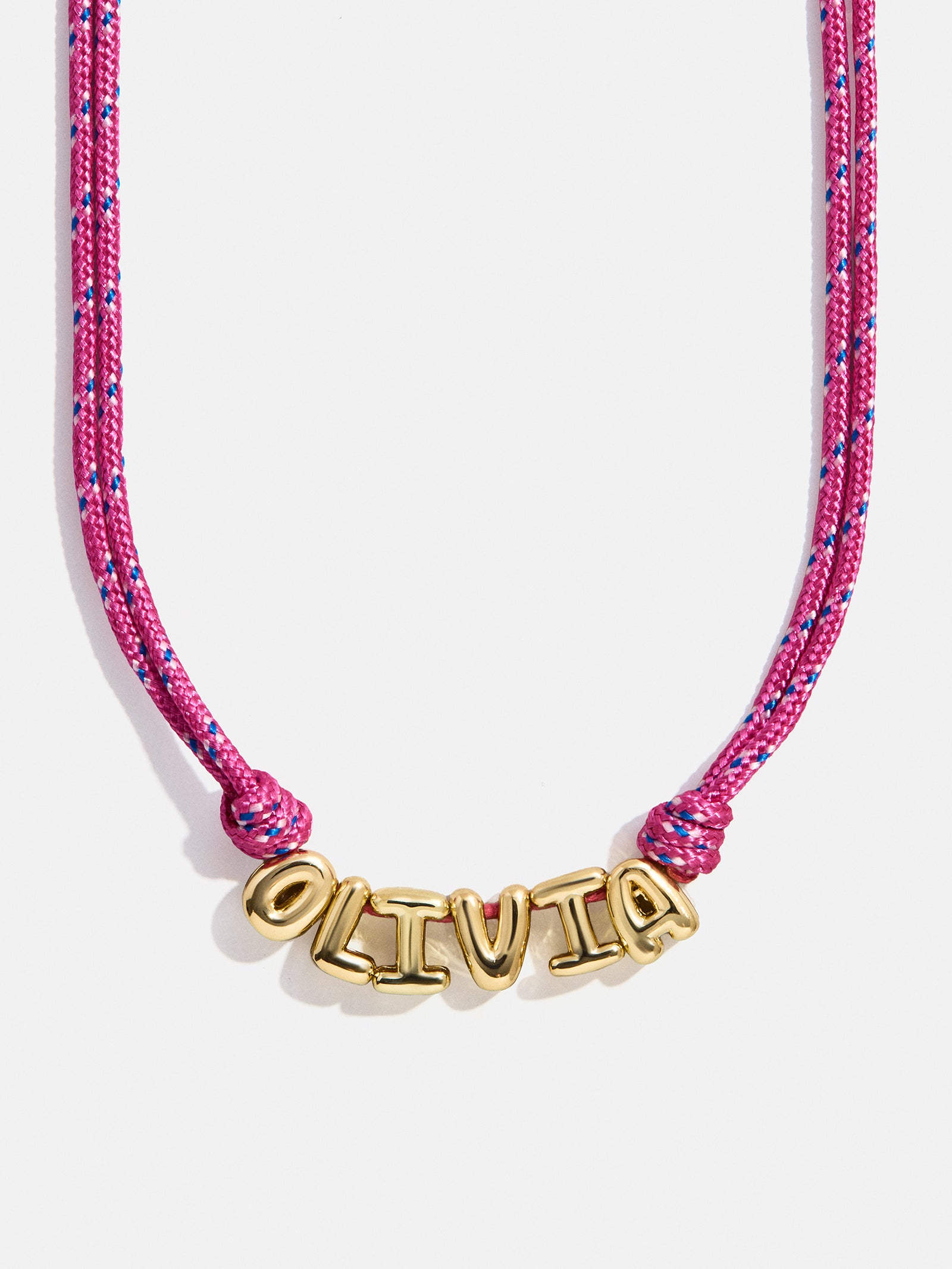 Bubble Letter Custom Paracord Necklace - Hot Pink