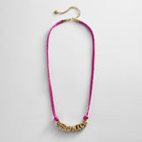 Bubble Letter Custom Paracord Necklace - Hot Pink