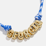 Bubble Letter Custom Paracord Necklace - Blue/White