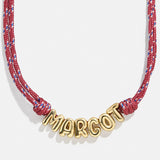 Bubble Letter Custom Paracord Necklace - Red