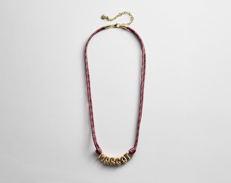 BaubleBar Bubble Letter Custom Paracord Necklace - Red - 
    Personalized name necklace
  
