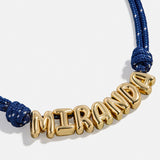 Bubble Letter Custom Paracord Necklace - Navy/White