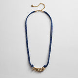 Bubble Letter Custom Paracord Necklace - Navy/White