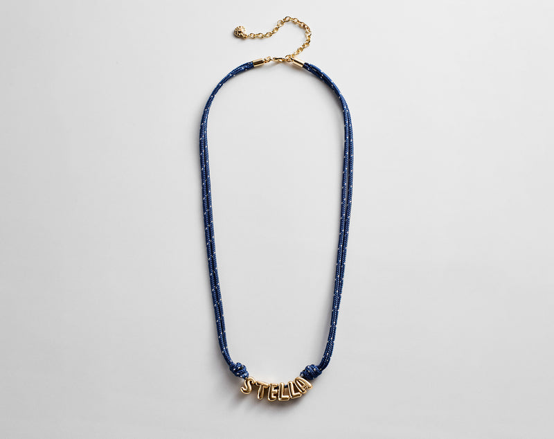 BaubleBar Bubble Letter Custom Paracord Necklace - Navy/White - 
    Personalized name necklace
  
