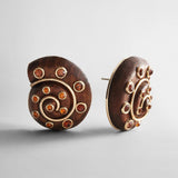 High Tide Shell Statement Earrings - Brown