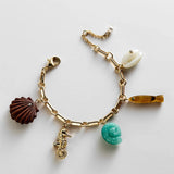 All At Sea Charm Bracelet - Gold/Turquoise