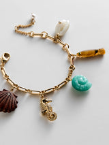 BaubleBar All At Sea Charm Bracelet - Gold/Turquoise - 
    Hera chain with fish charms 
  
