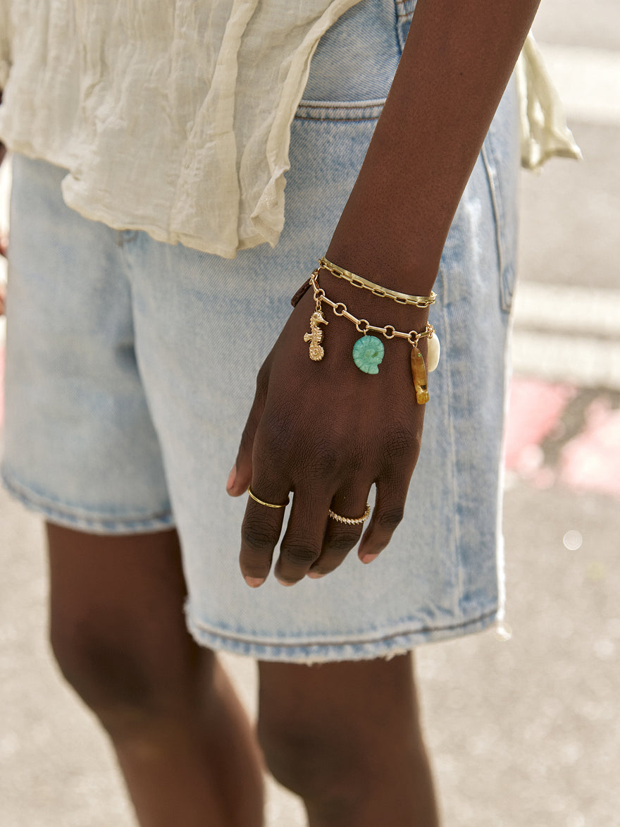 All At Sea Charm Bracelet - Gold/Turquoise