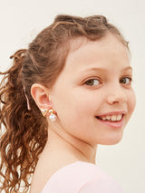 BaubleBar Tiny Treasures Kids' Clip-On Earring Set - Gold/Pearl - 
    Set of two hypoallergenic earrings for kids 
  
