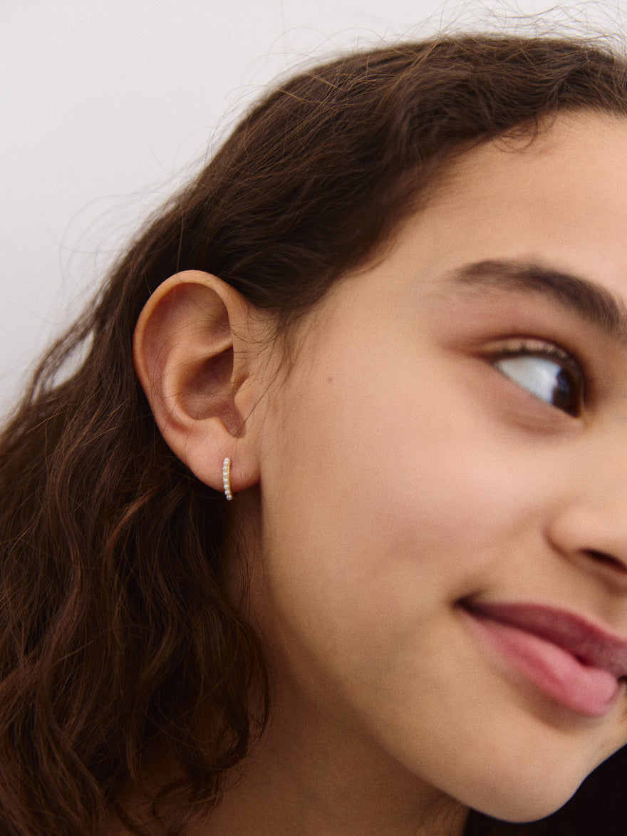 Sienna 14K Gold Kids' Earrings - Gold/Pearl