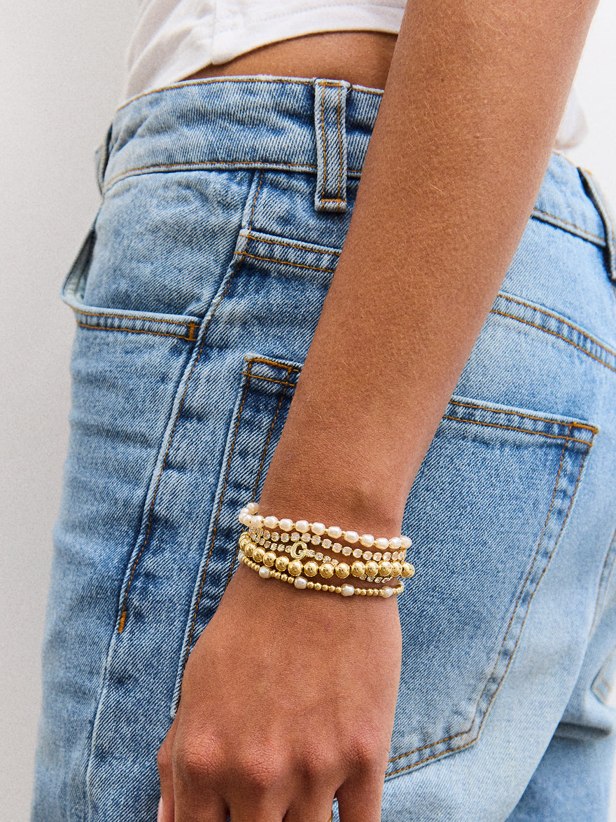 Pearl Stretch Bracelet - Repeating Pearl
