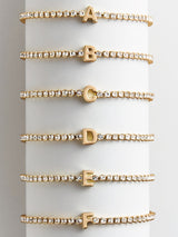BaubleBar  - 
    Personalized Gold Initial Tennis Bracelet
  
