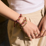 Happy Here Beaded Bracelet - Mushroom