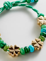BaubleBar Happy Here Beaded Bracelet - Clover - 
    Charm bracelet for stacking 
  
